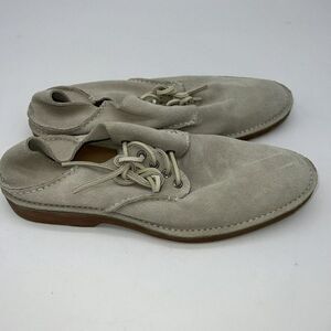 Sperry Top Sider Mens Lace Up Oxford Shoes Size 10 Light Beige Suede STS10717
